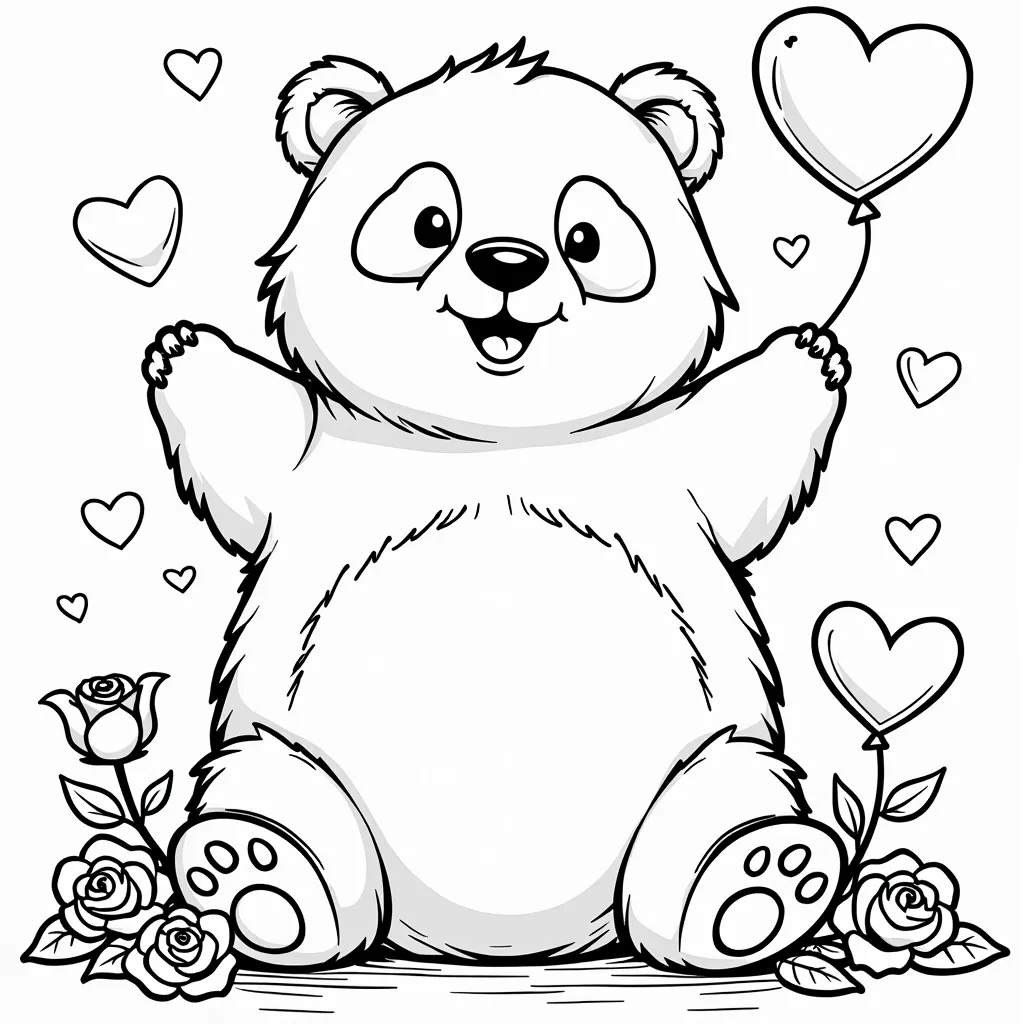 Big fat panda bear upside down  coloring pages