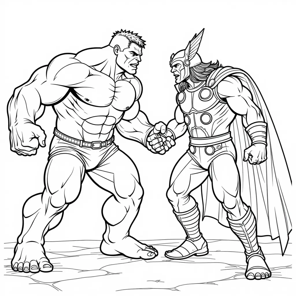  Hulk vs. Thor صفحات التلوين