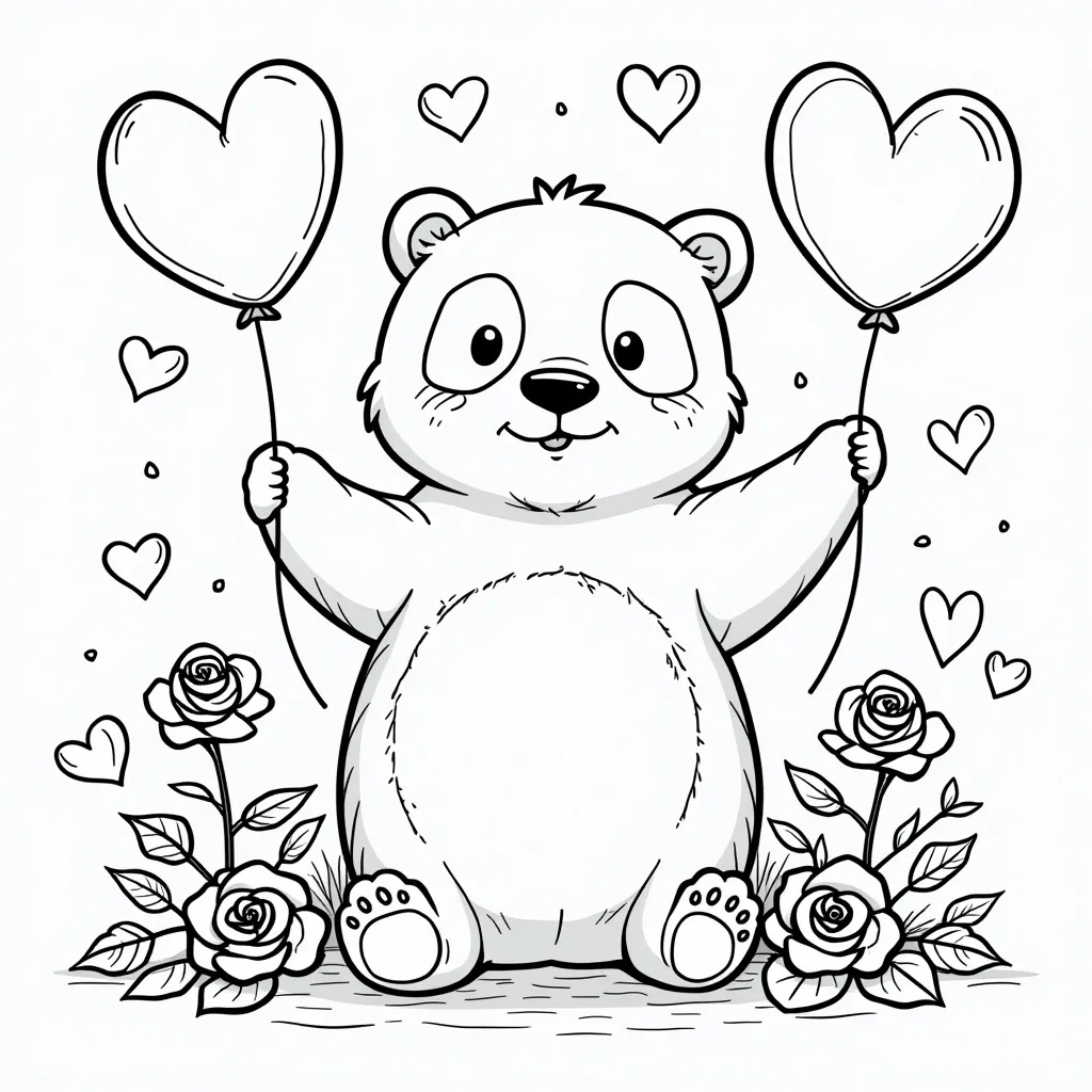 Big fat panda bear upside down  coloring pages