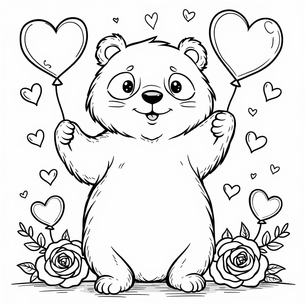 Big fat panda bear upside down  coloring pages