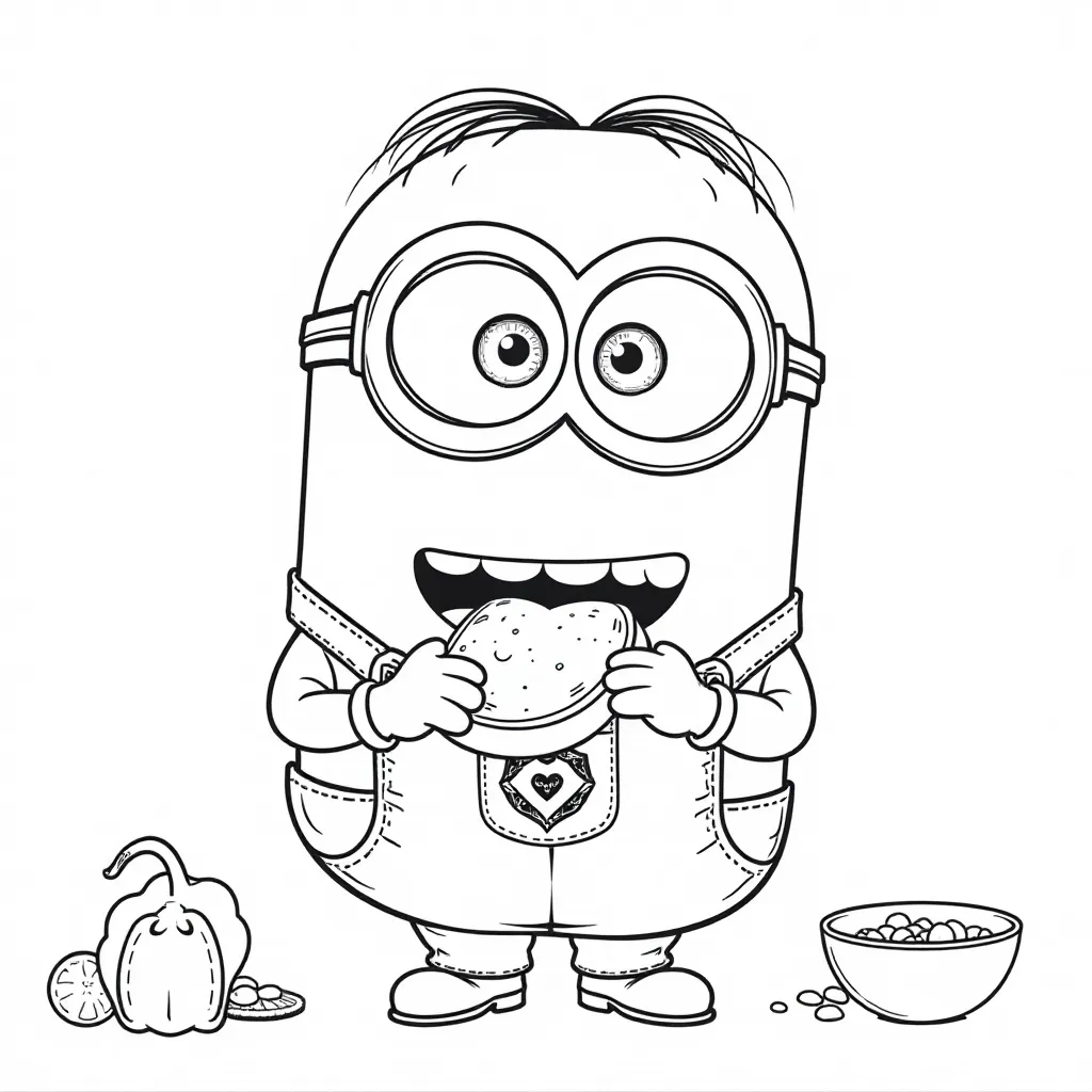  Minion Eating صفحات التلوين