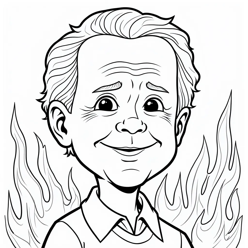 Biden setting California on fire coloring pages