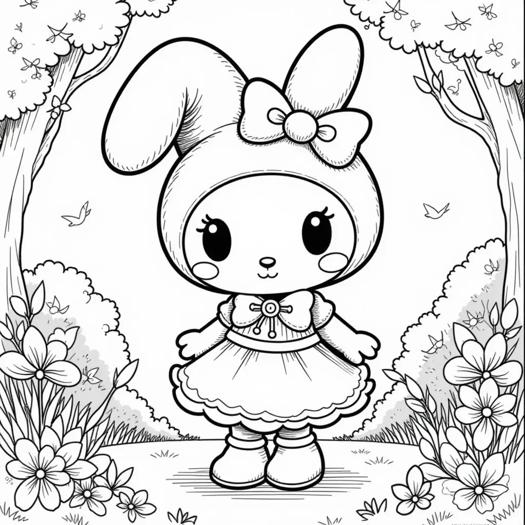  My Melody in Wonderland صفحات التلوين