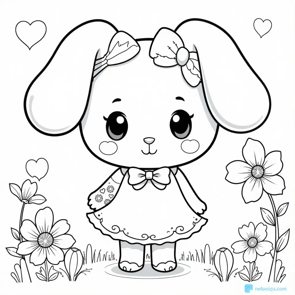  My Melody Garden صفحات التلوين