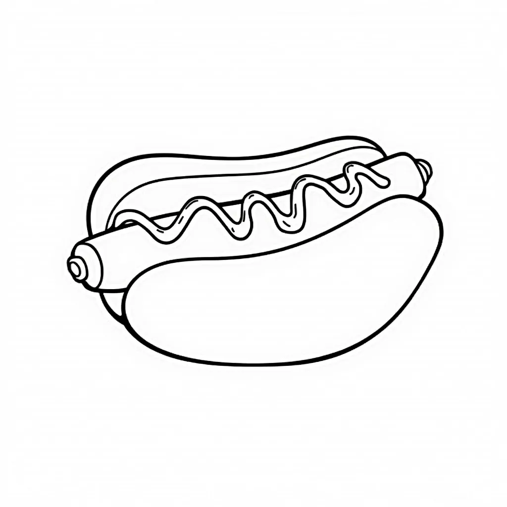 Hot dog inside peach coloring pages