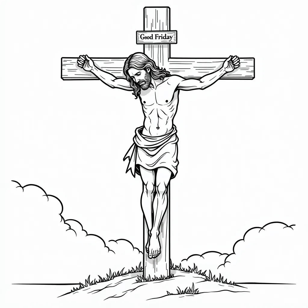  Good Friday Jesus on the Cross صفحات التلوين