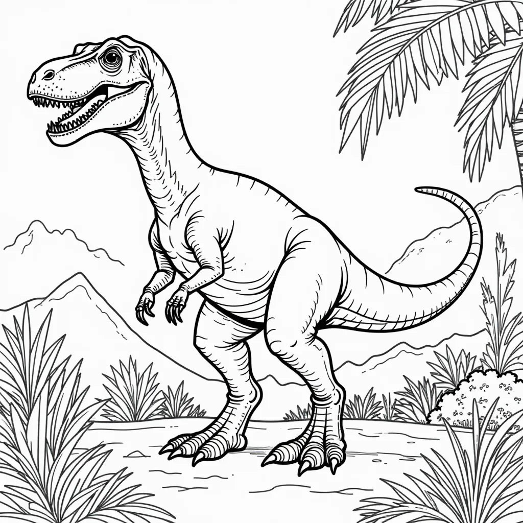 Velociraptor and Other Dinosaurs صفحات التلوين