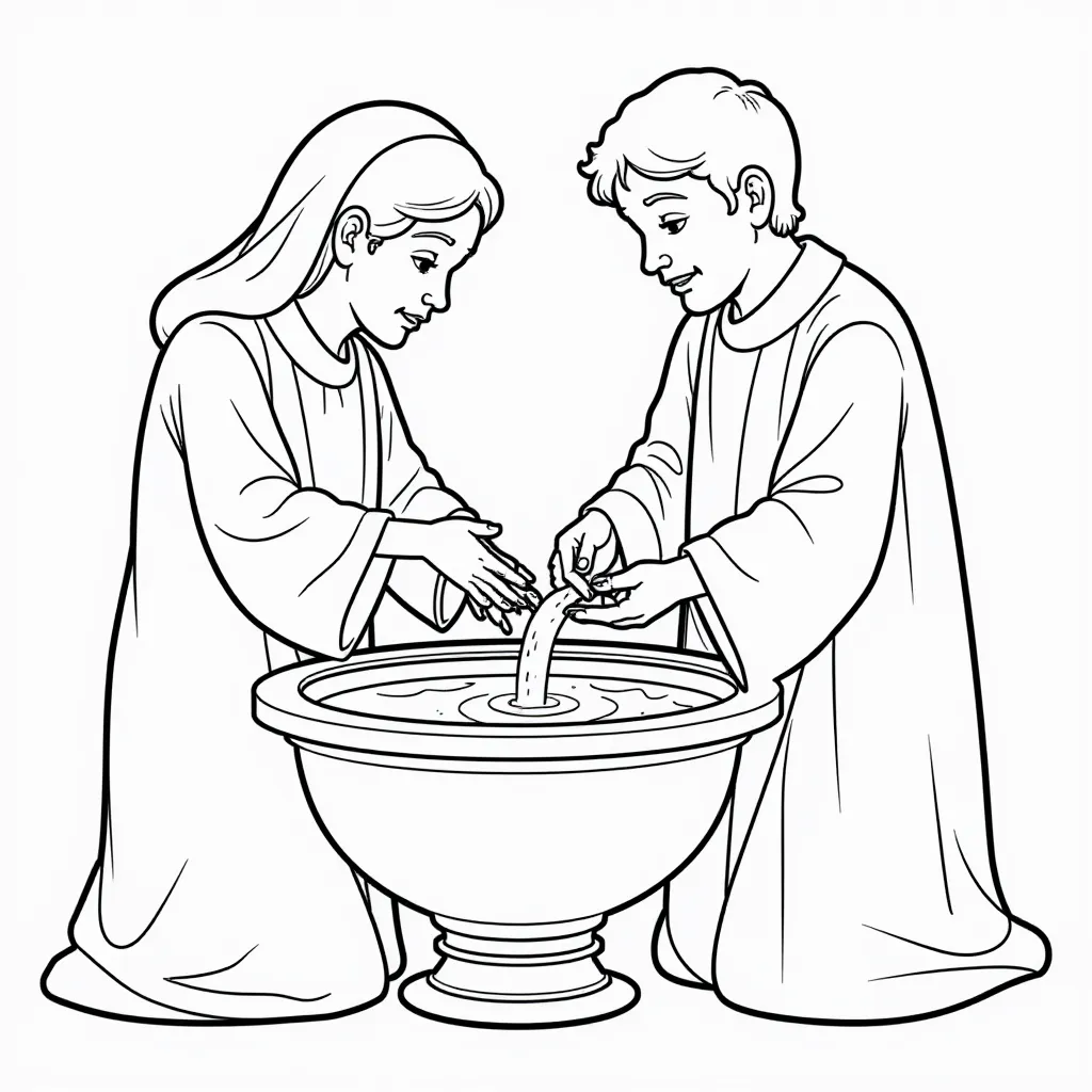  Maundy Thursday Foot Washing Basin صفحات التلوين