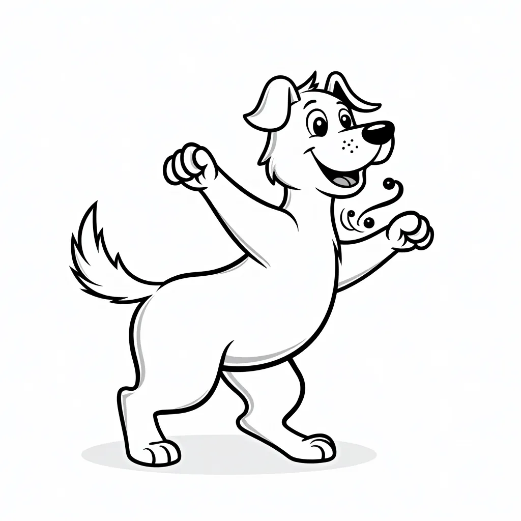 Dog dancing in gym coloring pages