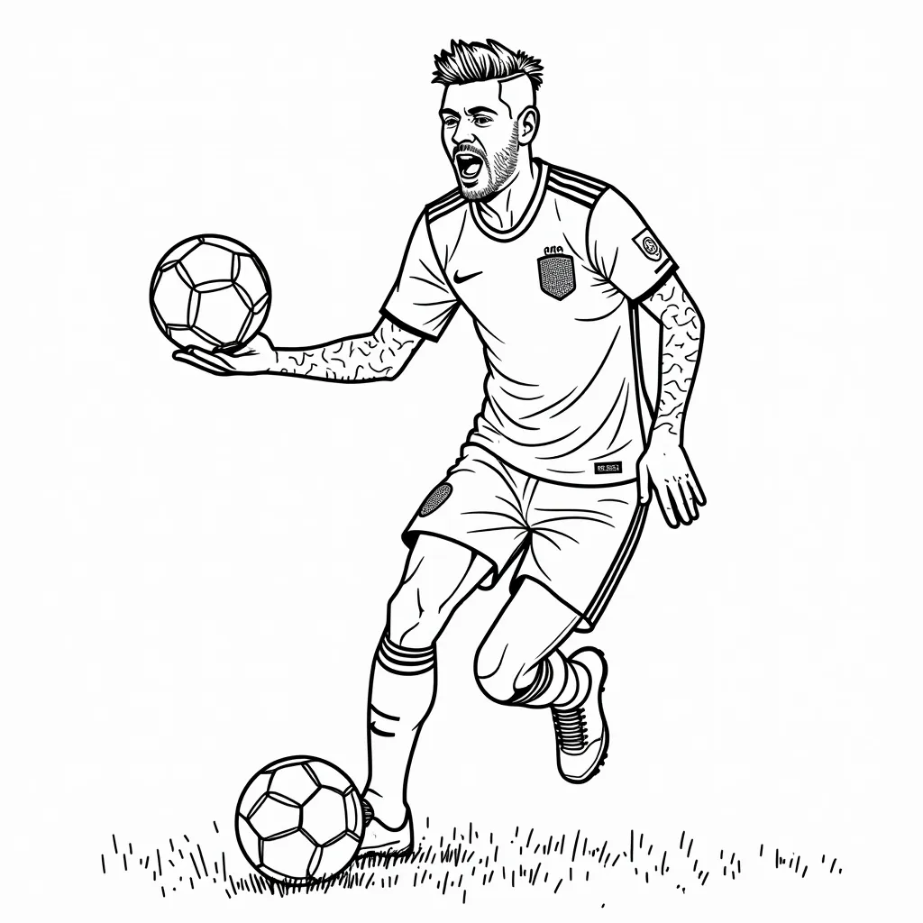 Neymar with your father coloring pages