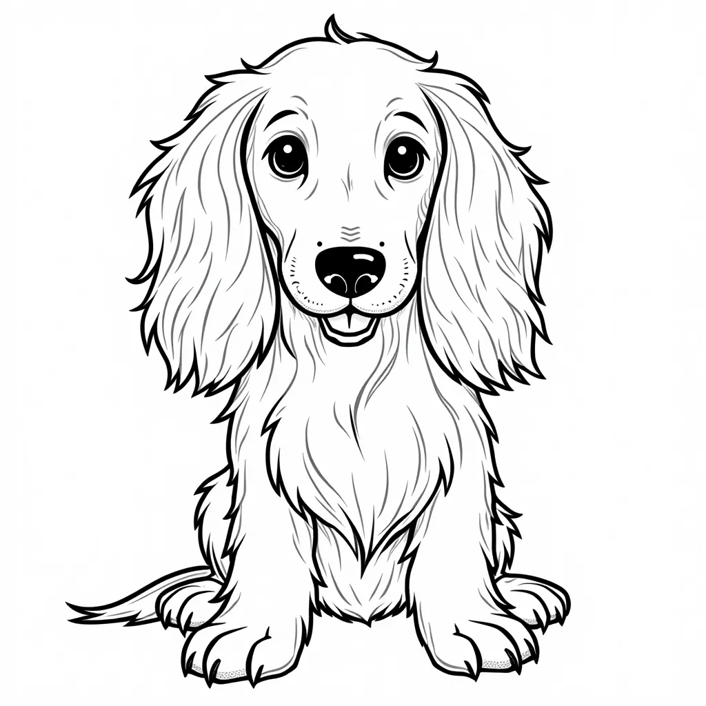 Long haired daschund coloring pages