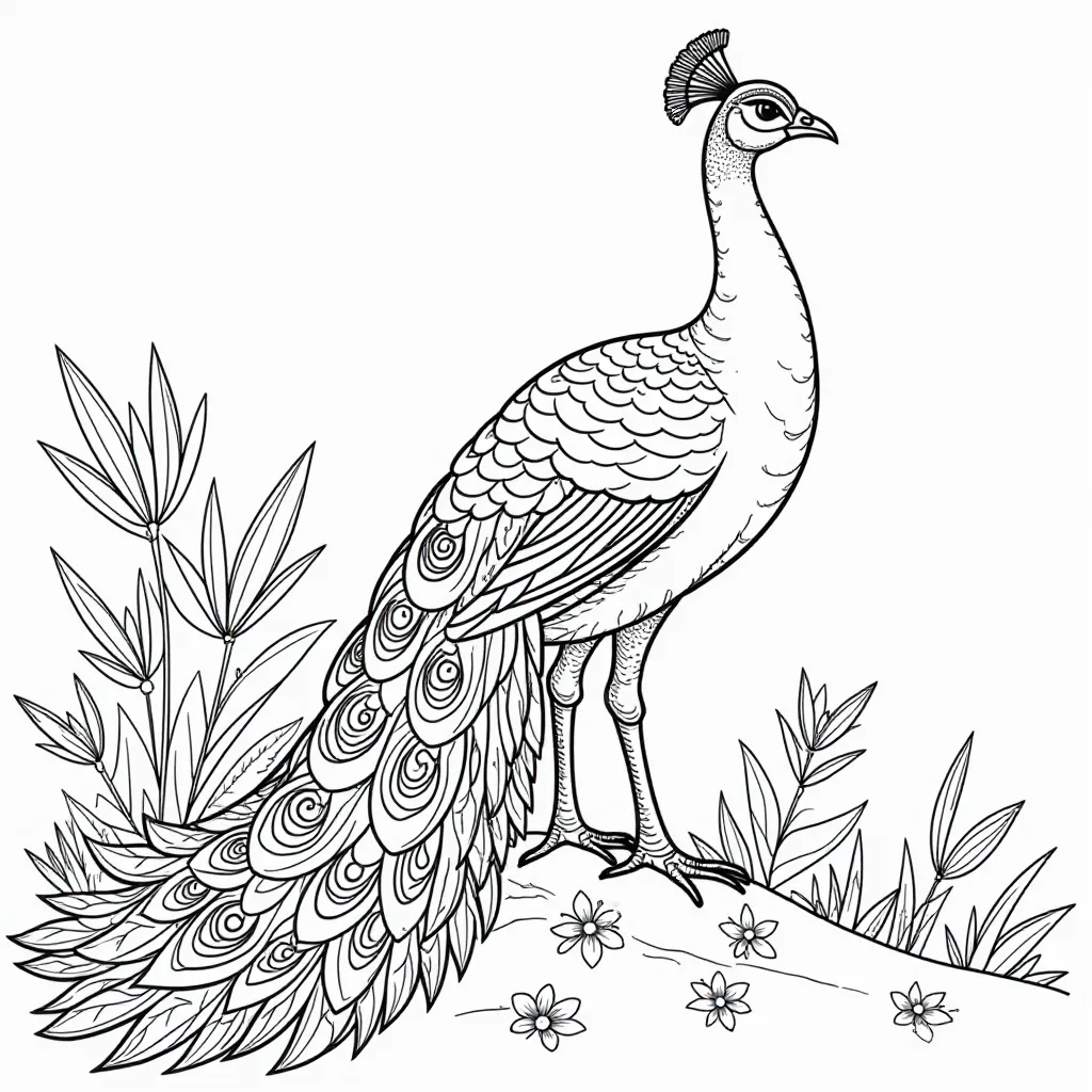 cute peacock  صفحات التلوين