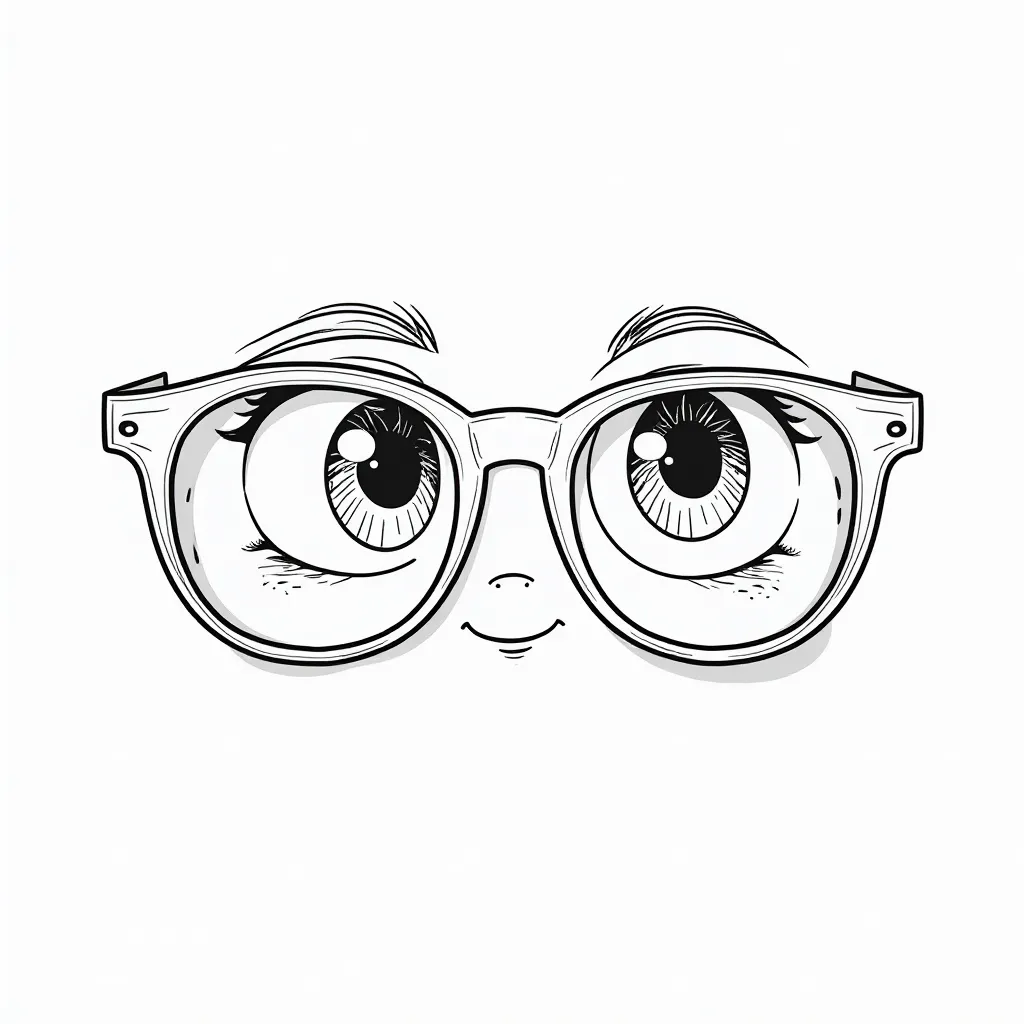 glasses cartoon صفحات التلوين