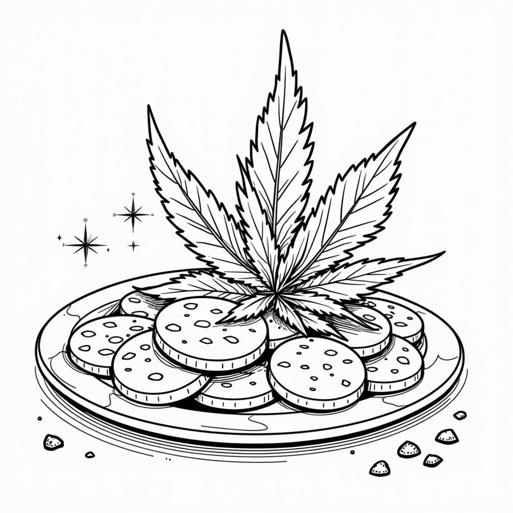 Baking weed cookies  coloring pages