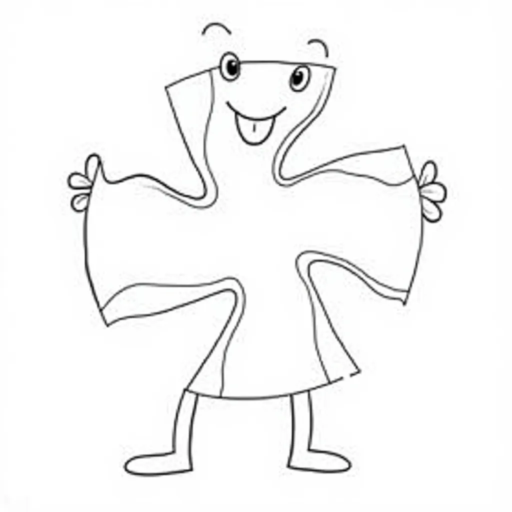 a swastika with a smile and legs coloring pages