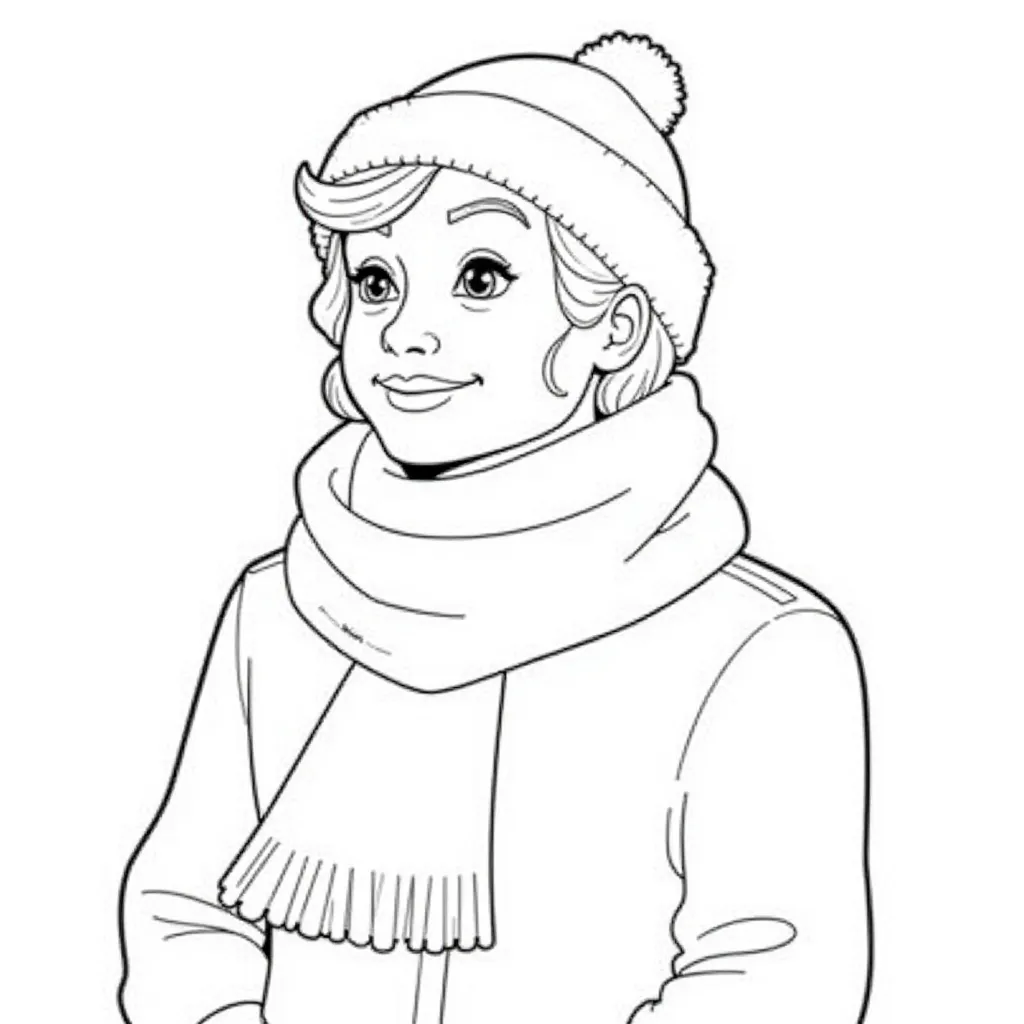  Scarf Winter صفحات التلوين