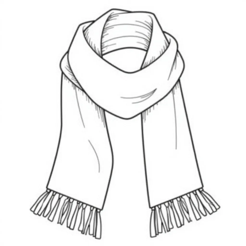 Scarf Fringed Páginas para Colorear