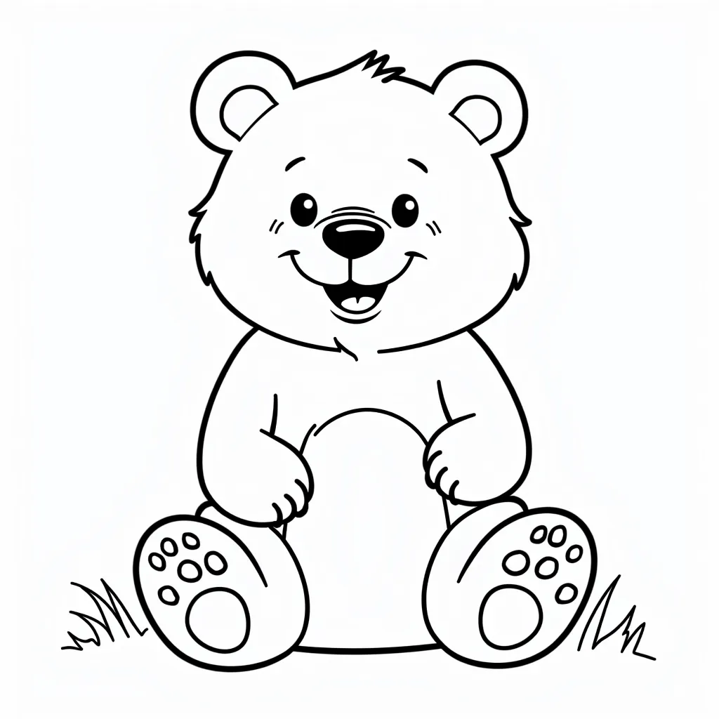 kid bear coloring pages