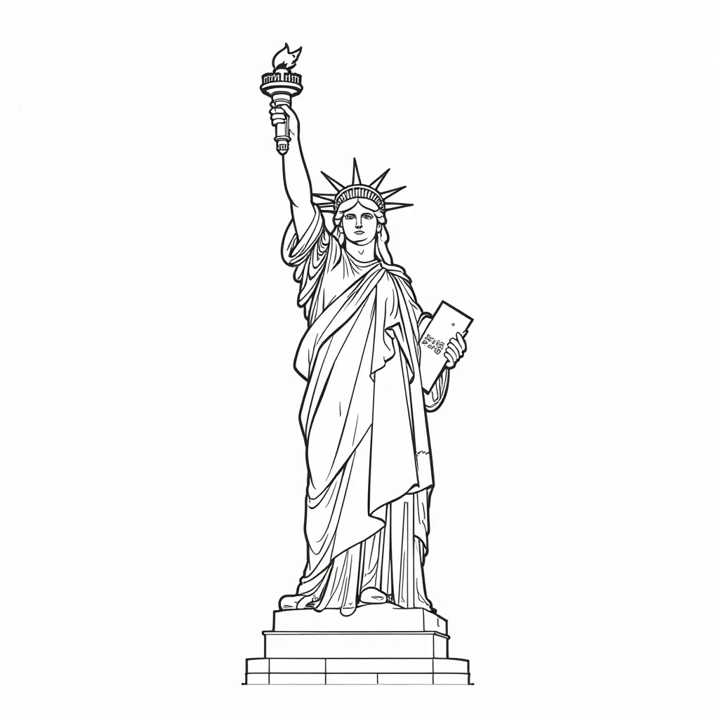 Simplified Statue of Liberty صفحات التلوين