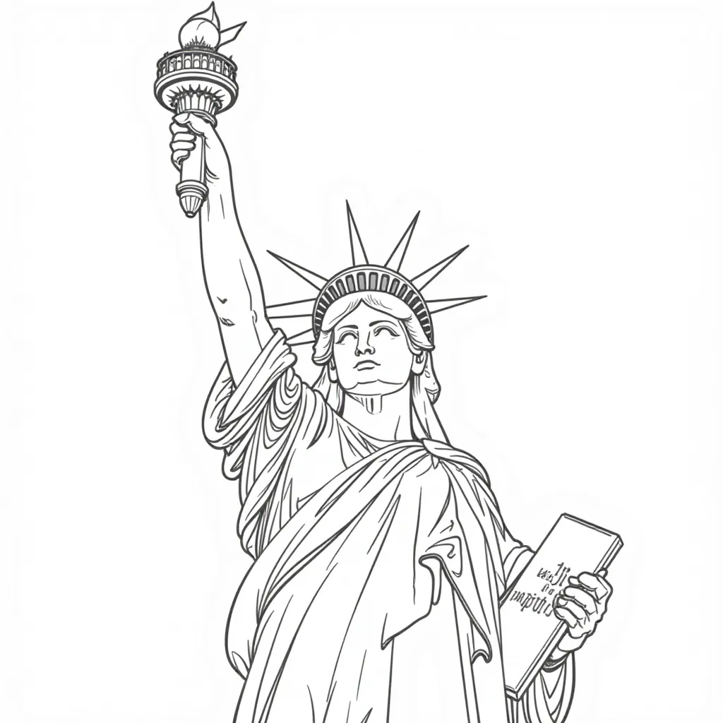 Simplified Statue of Liberty صفحات التلوين