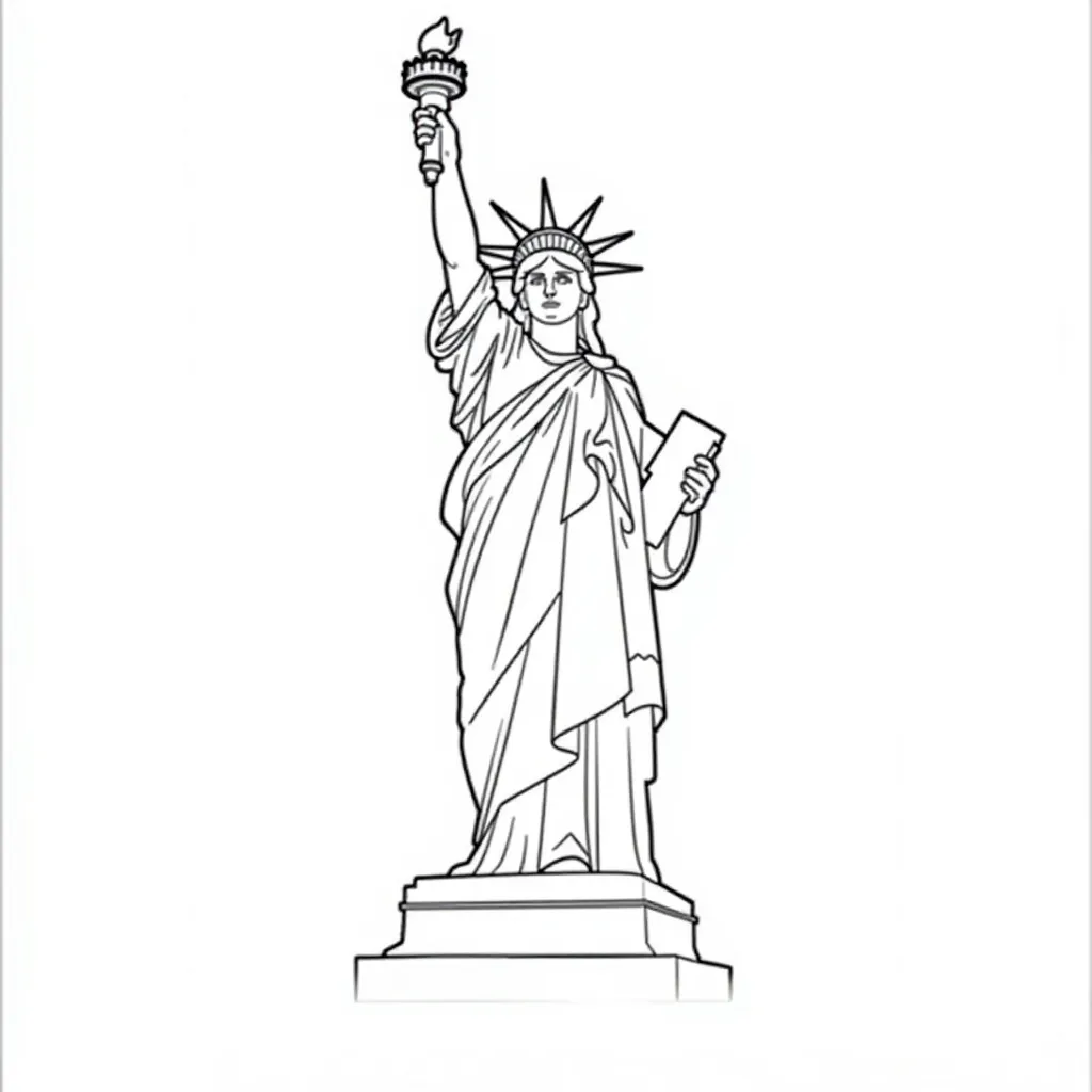 Simplified Statue of Liberty Full Version صفحات التلوين