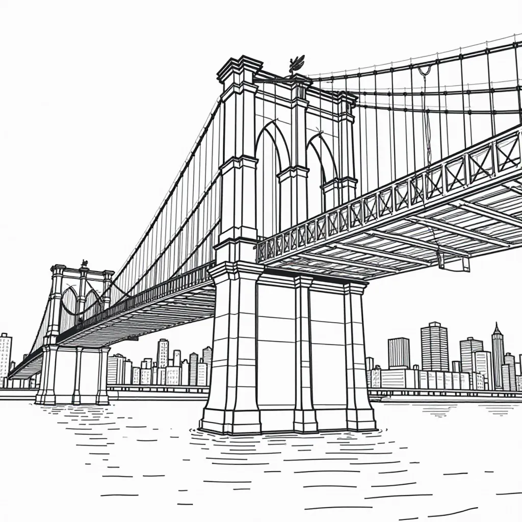 Brooklyn Bridge full version Páginas para Colorear