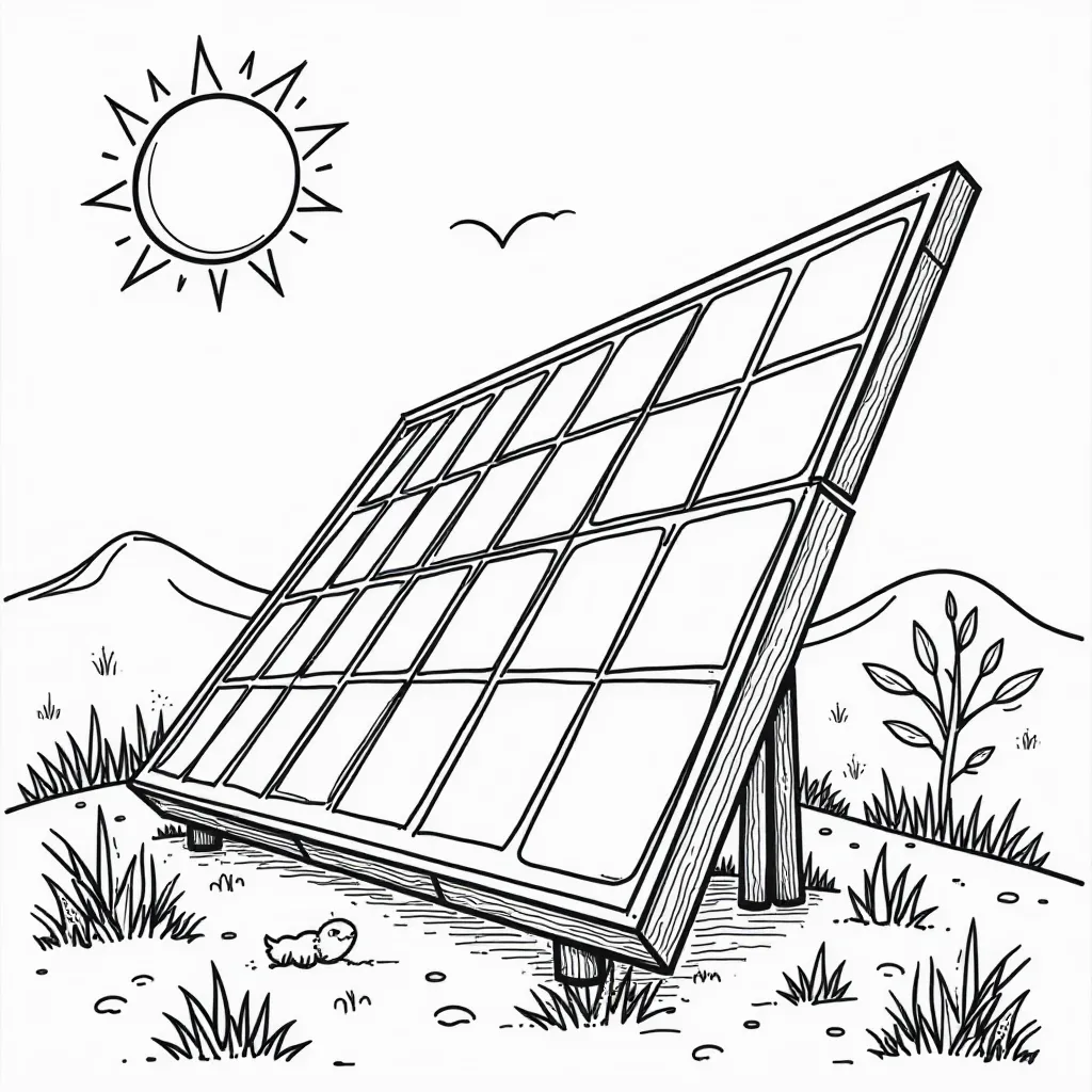  Earth Day Solar Panel صفحات التلوين
