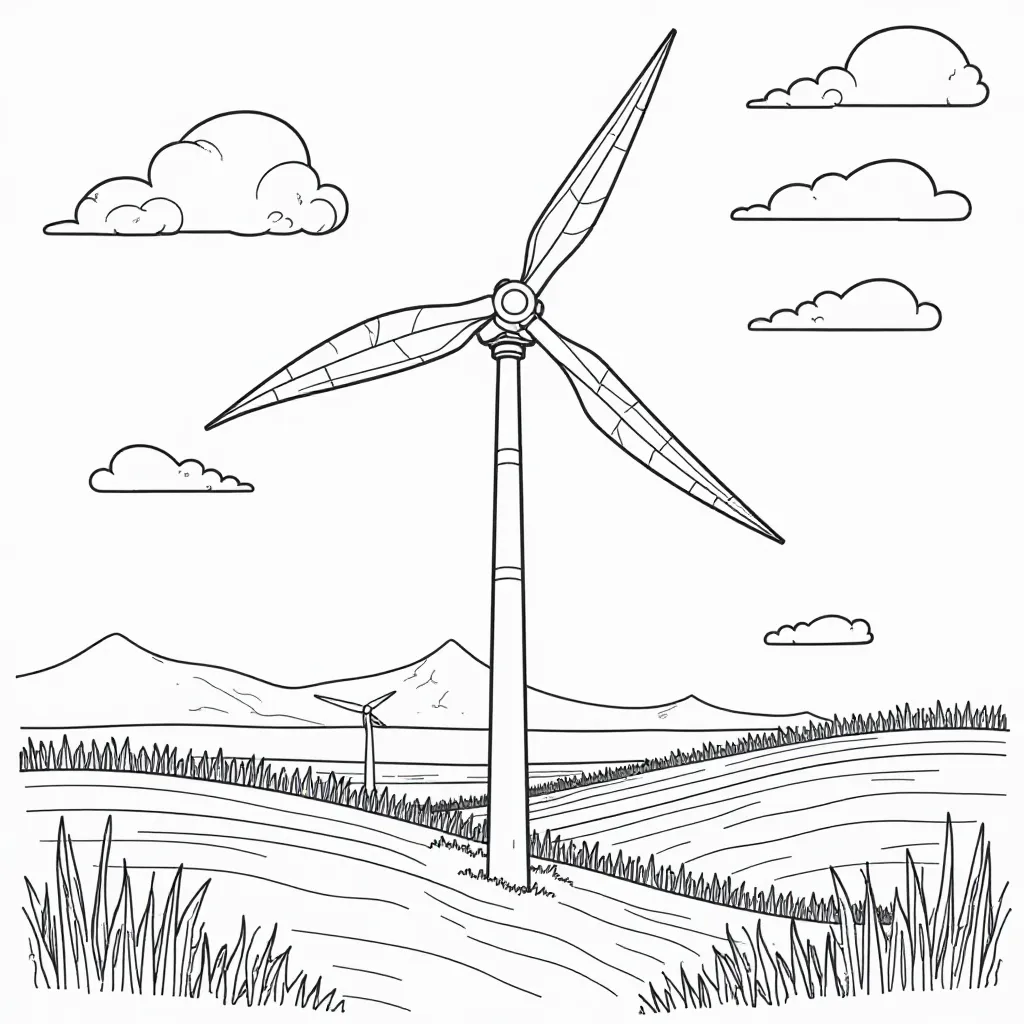  Earth Day Wind Turbine صفحات التلوين