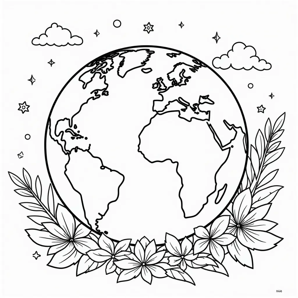  Earth Day Green Earth صفحات التلوين