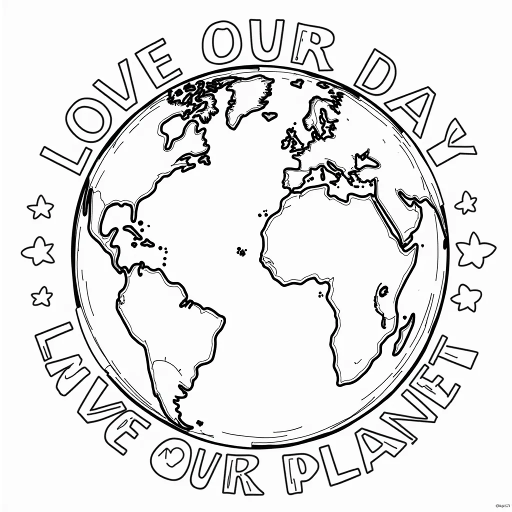  Earth Day Love Our Planet صفحات التلوين