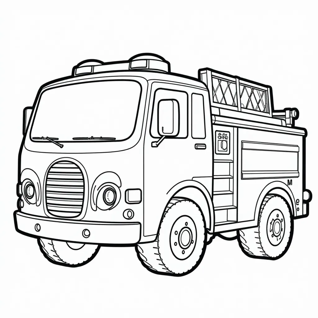 Fire truck صفحات التلوين
