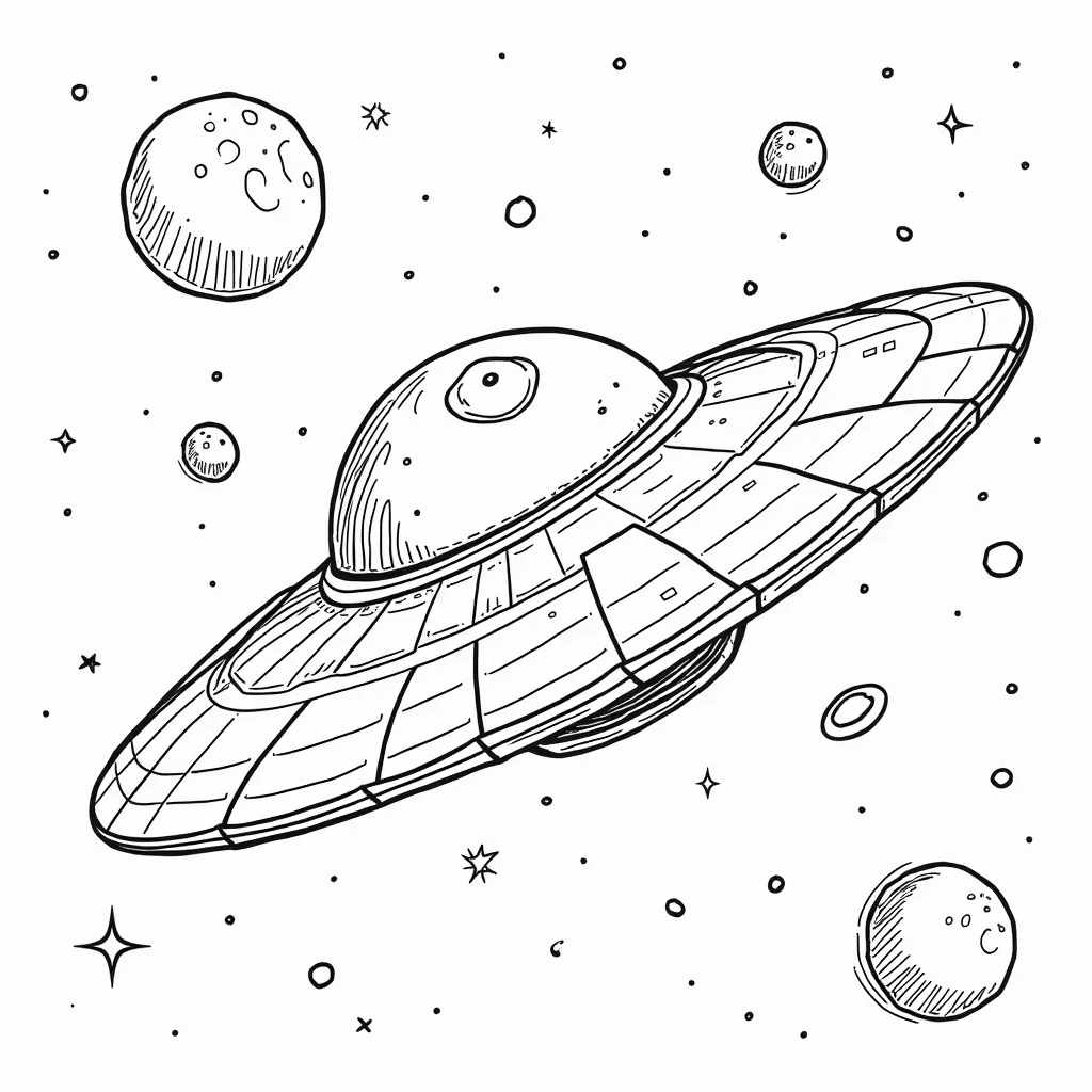 一个穿越星系的外星飞船 coloring pages