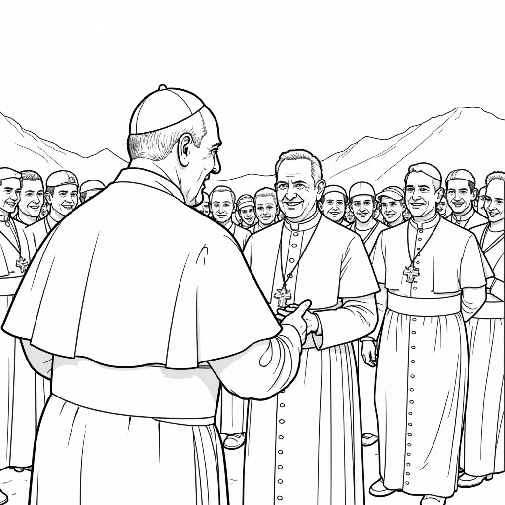  Pope Francis Visiting a Country صفحات التلوين