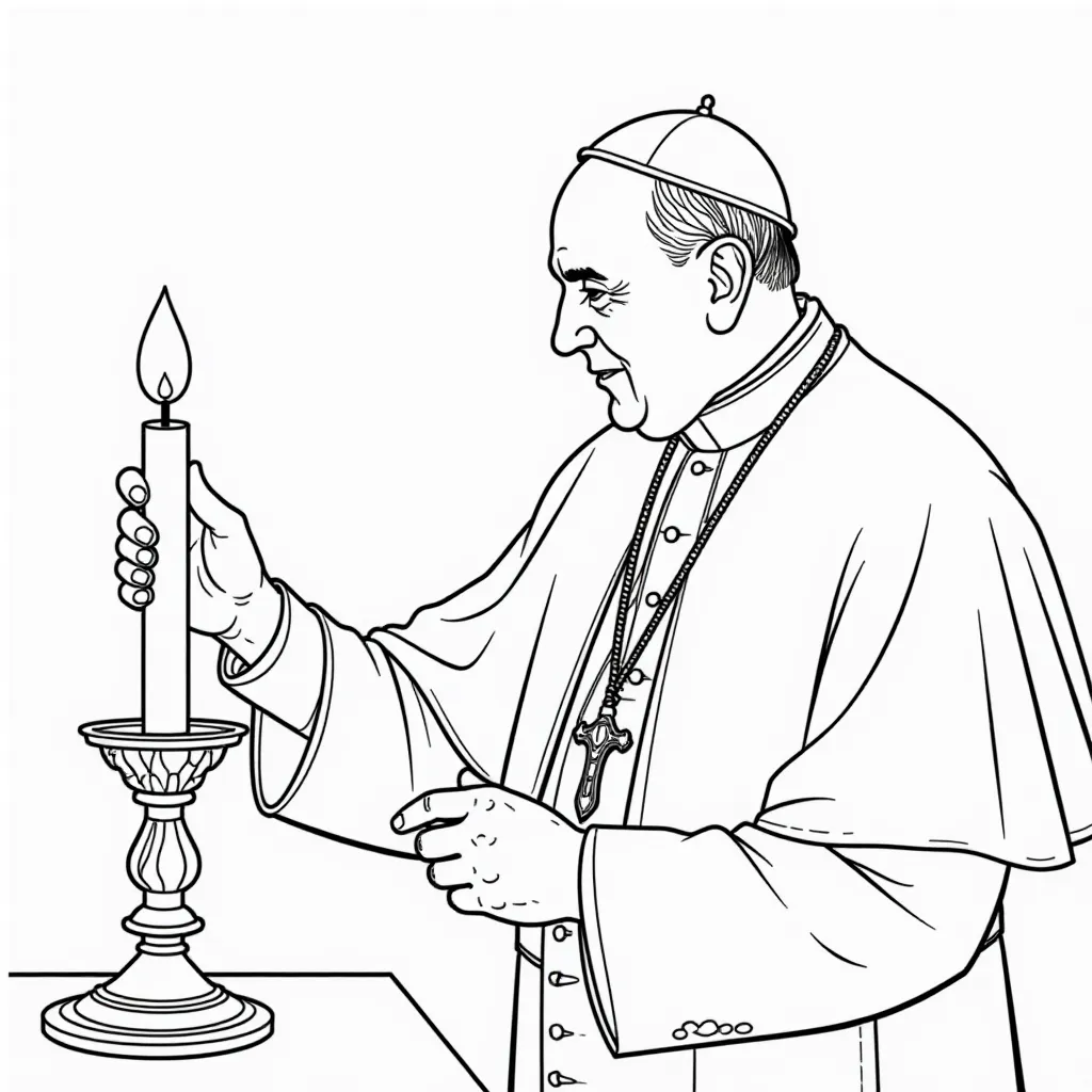  Pope Francis Lighting a Candle صفحات التلوين