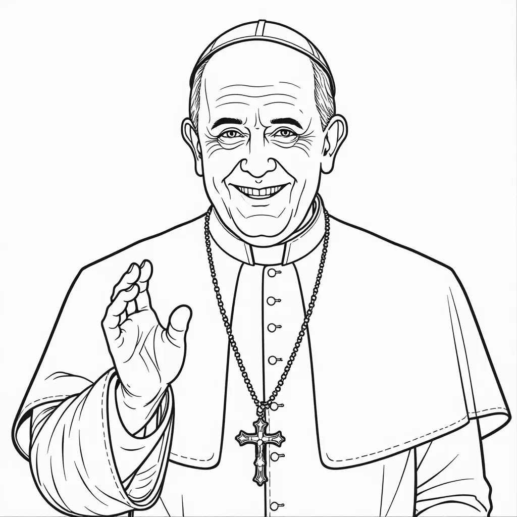  Pope Francis with Rosary صفحات التلوين
