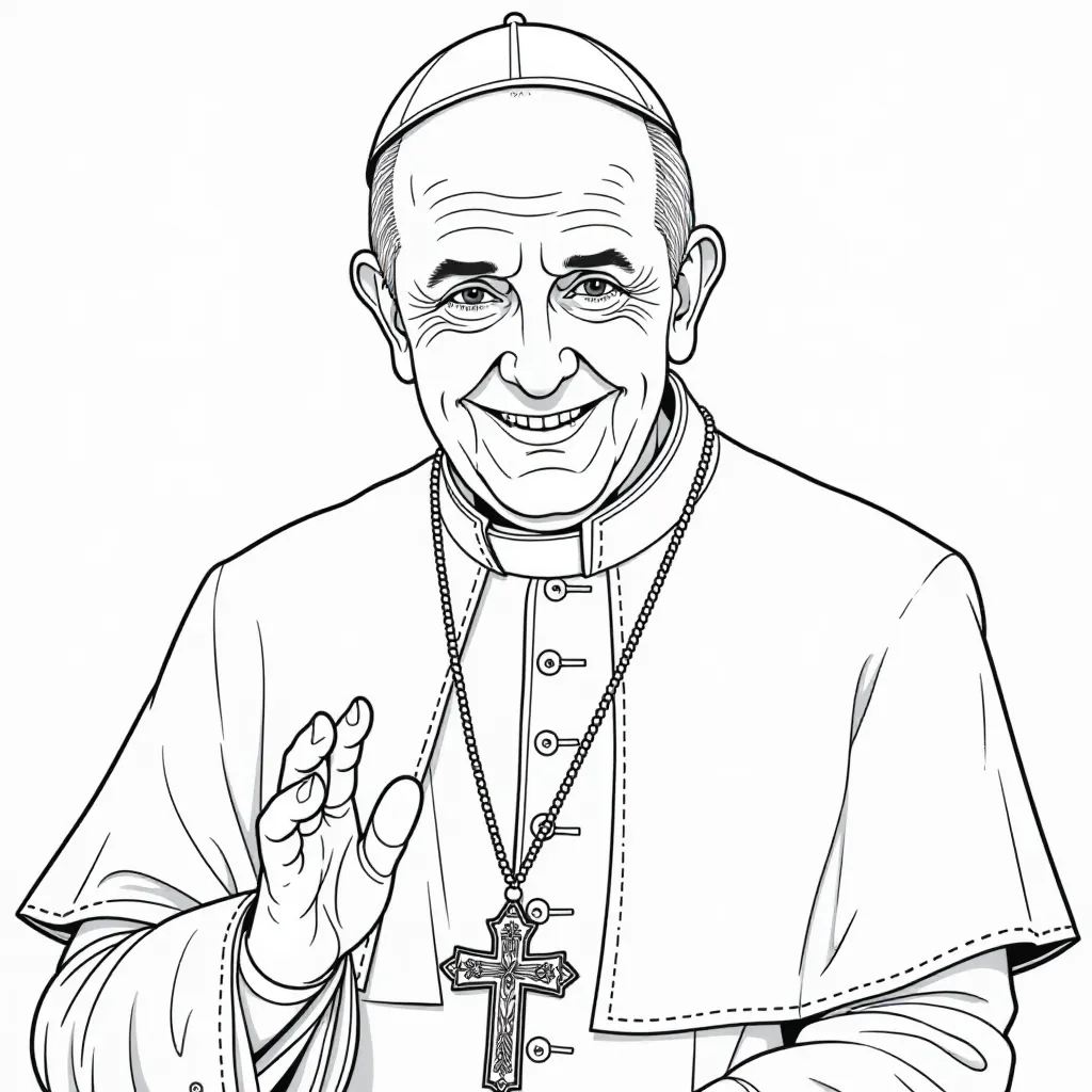 Realistic Pope Francis صفحات التلوين