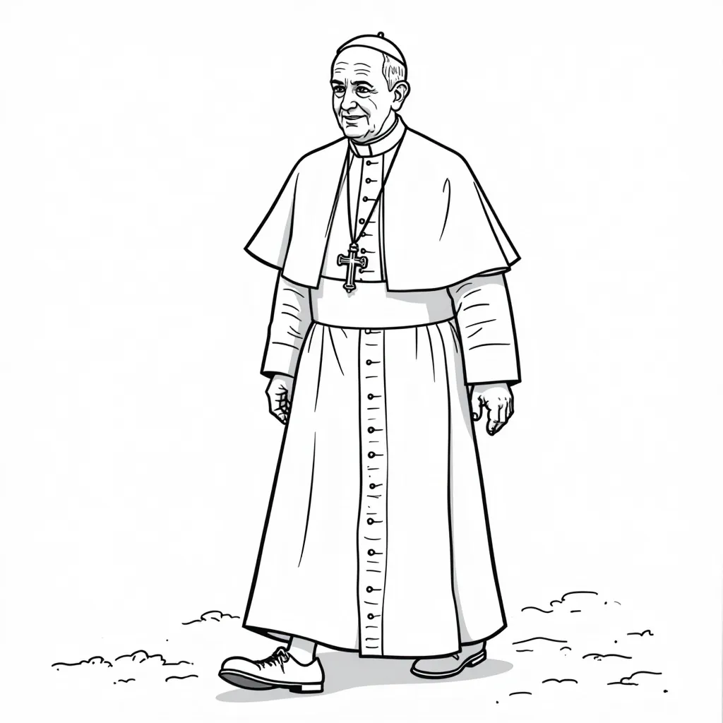  Pope Francis Walking صفحات التلوين