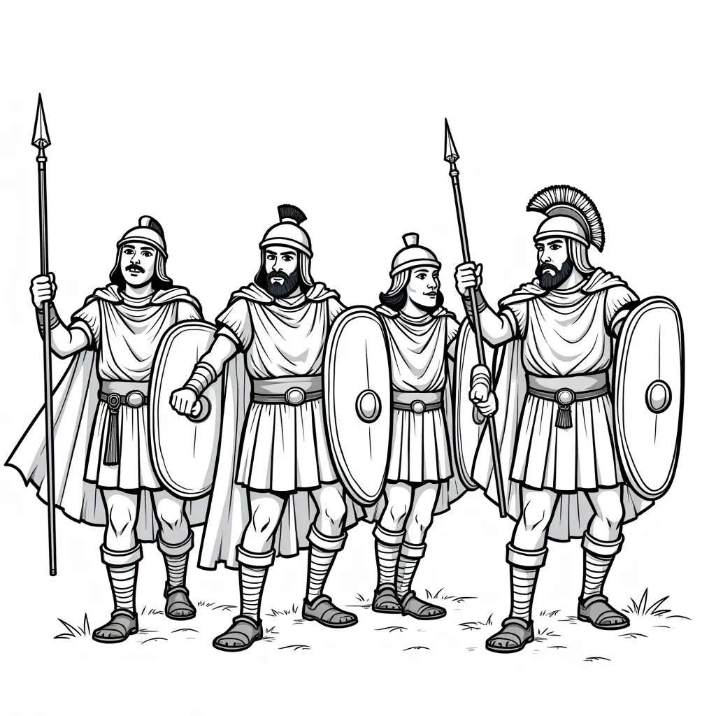 Roman army marching coloring pages