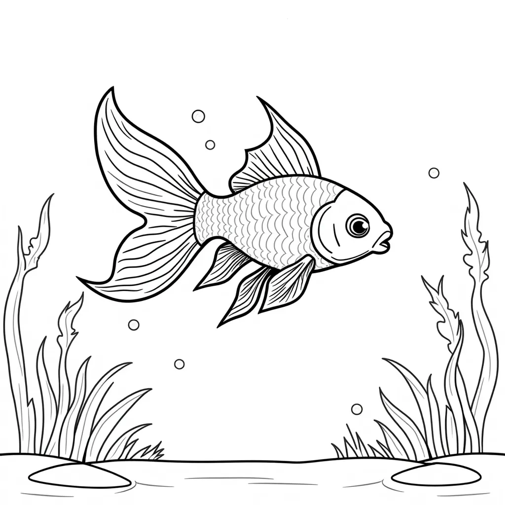 Goldfish in the Pool coloring pages