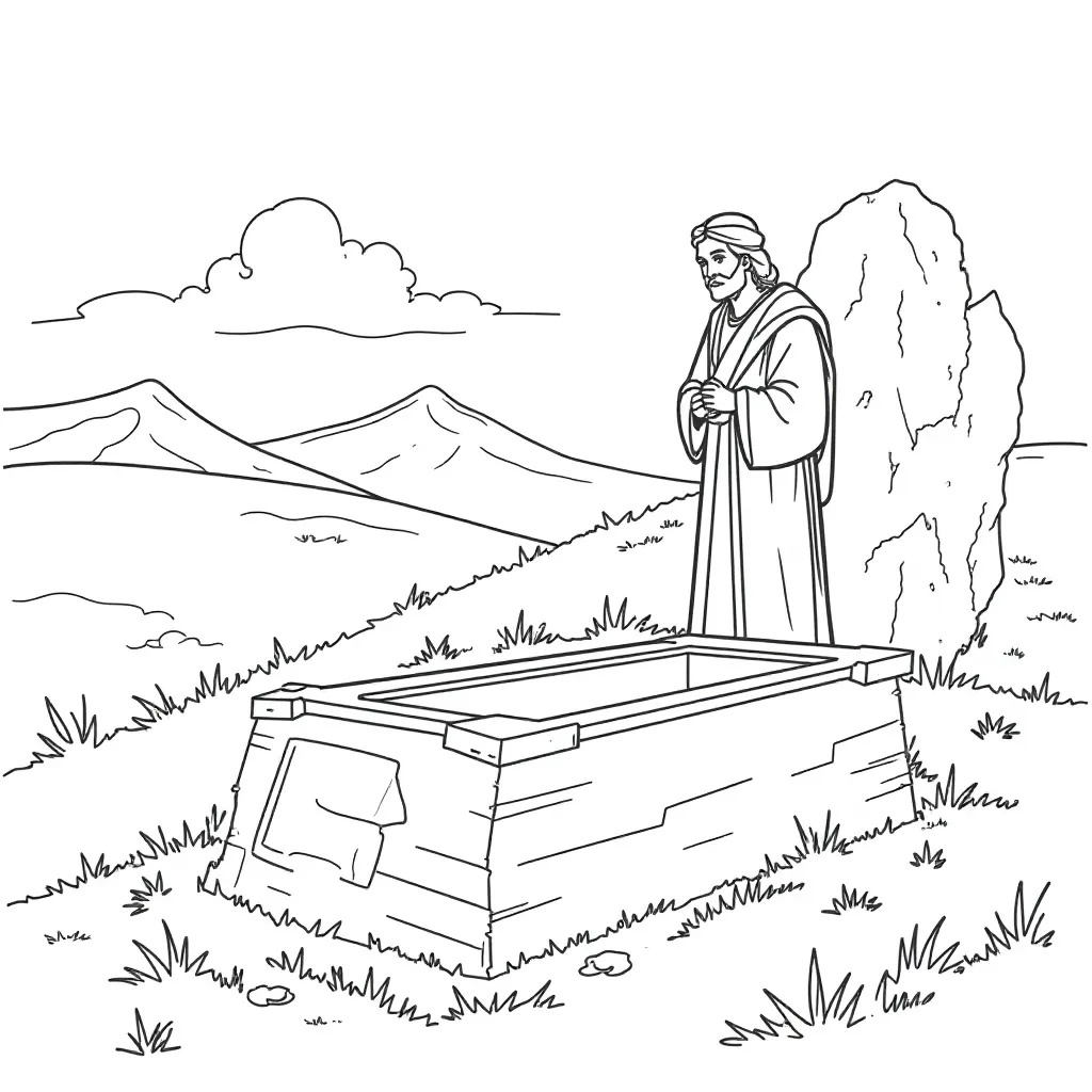 Empty Tomb with Bible صفحات التلوين
