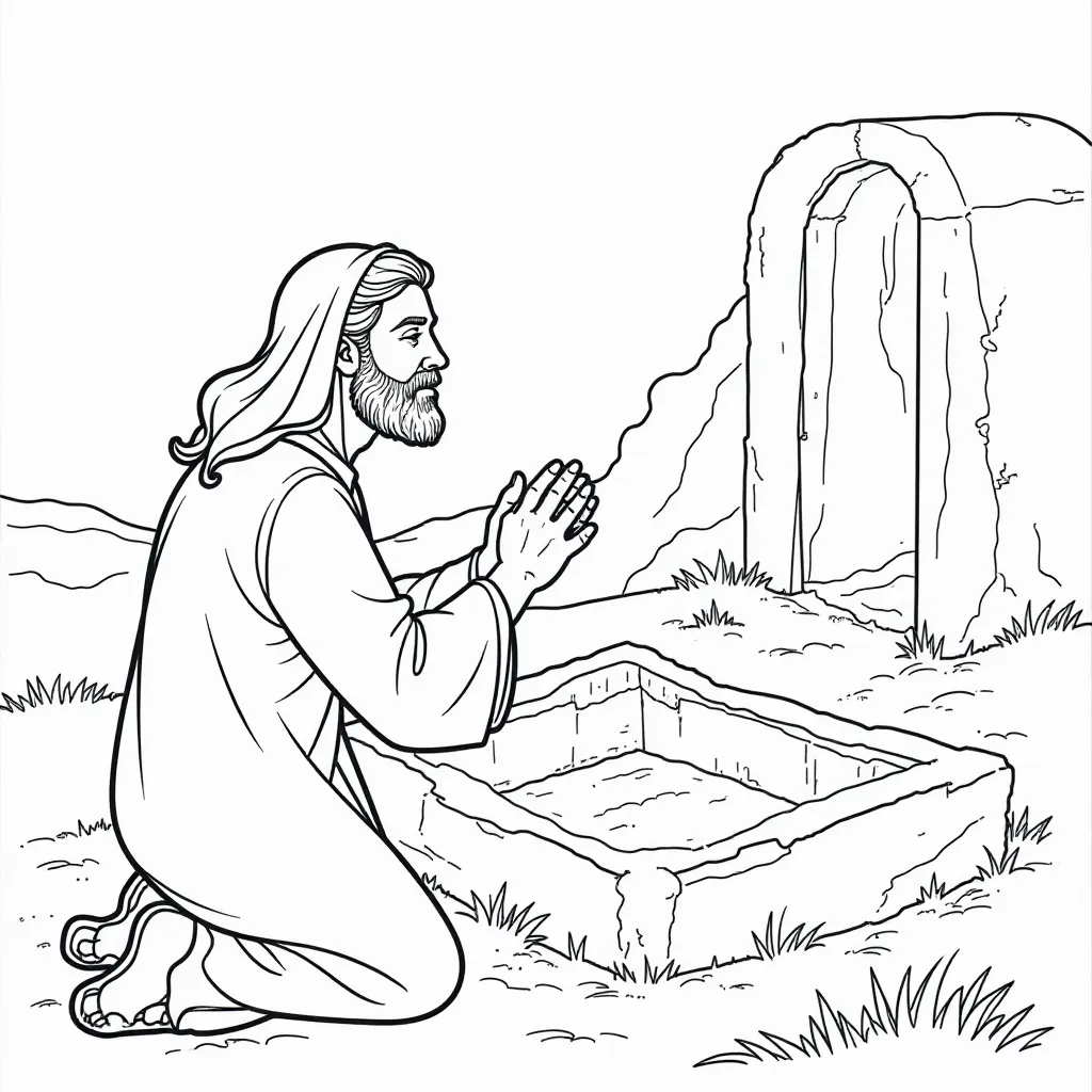  Empty Tomb with Praying Hands صفحات التلوين