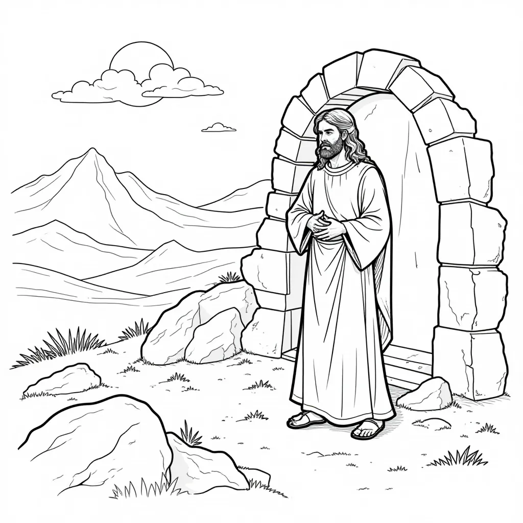 Empty Tomb Religious صفحات التلوين