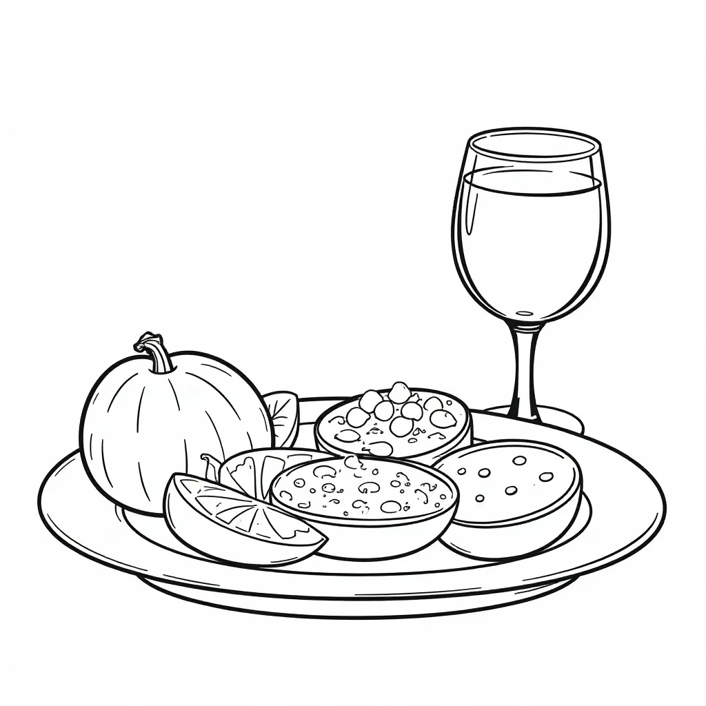 Seder Plate with Children صفحات التلوين