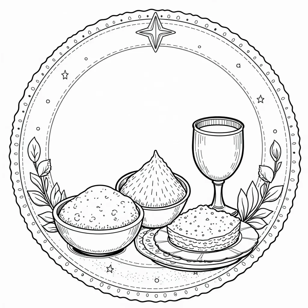  Seder Plate Religious صفحات التلوين