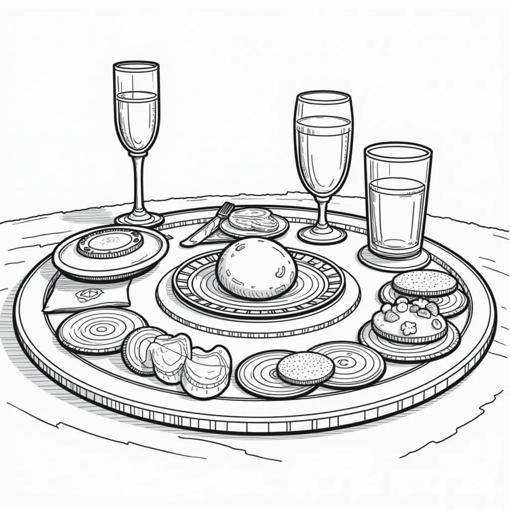  Seder Plate with Haggadah صفحات التلوين