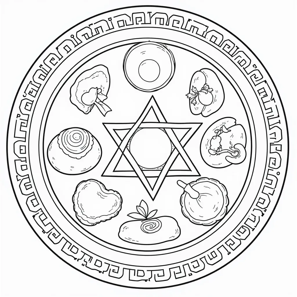  Seder Plate Jewish صفحات التلوين