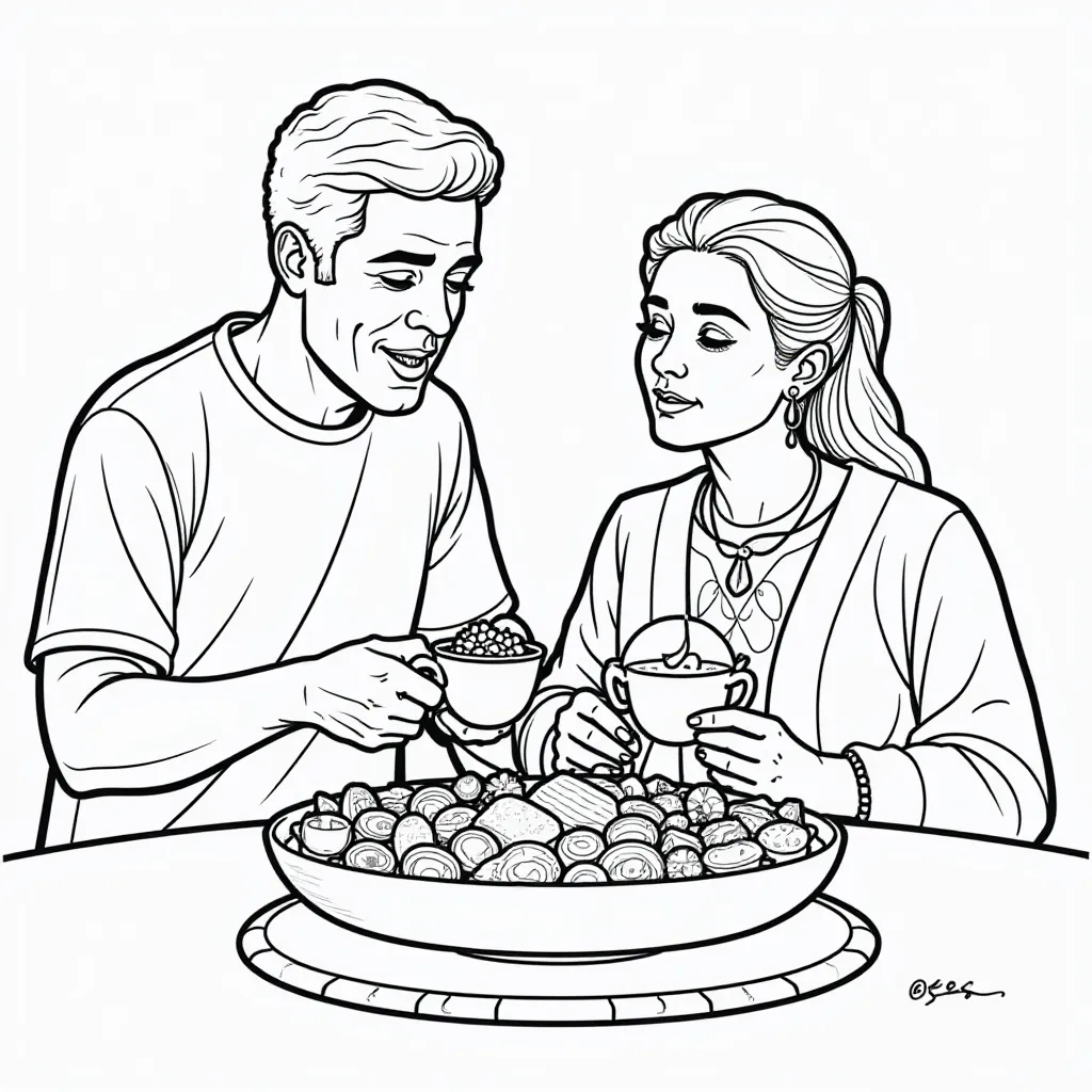  Seder Plate with Family صفحات التلوين