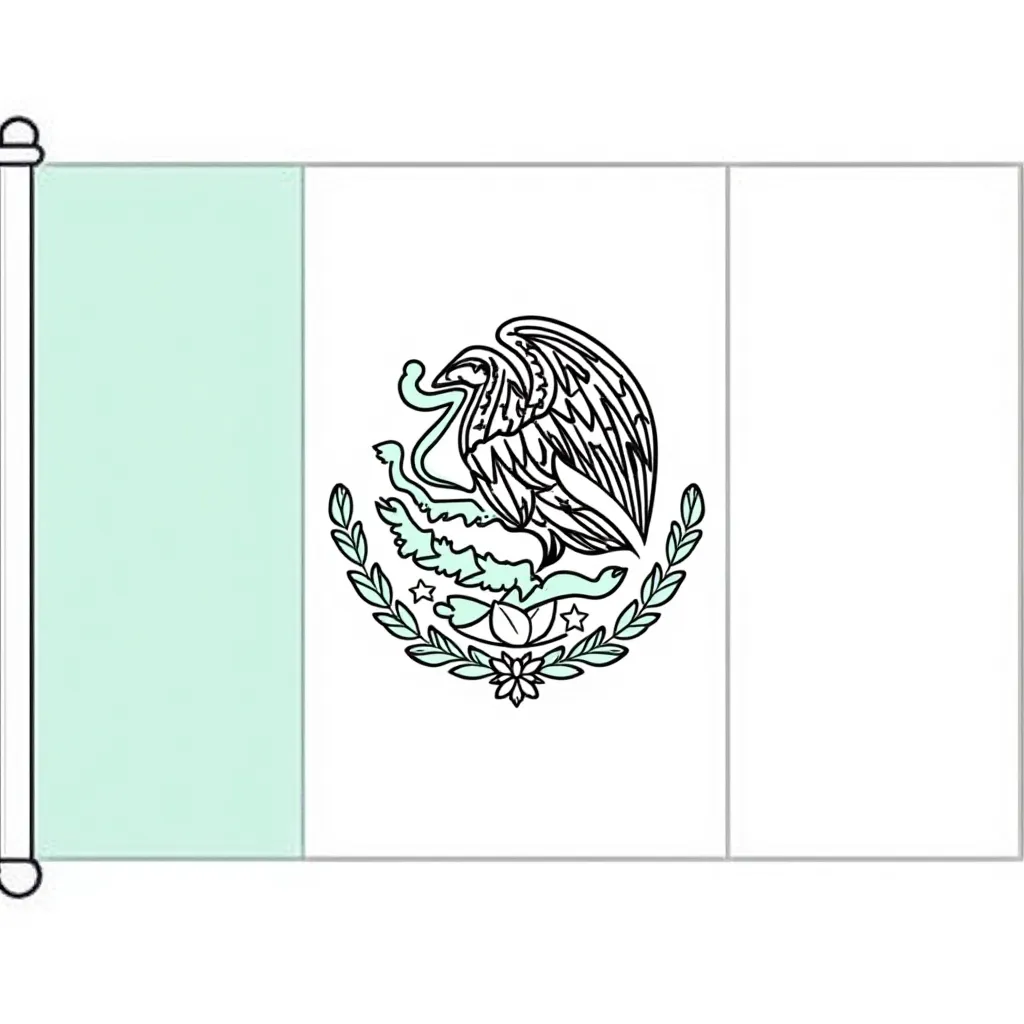  Mexican Flag with Coat of Arms صفحات التلوين