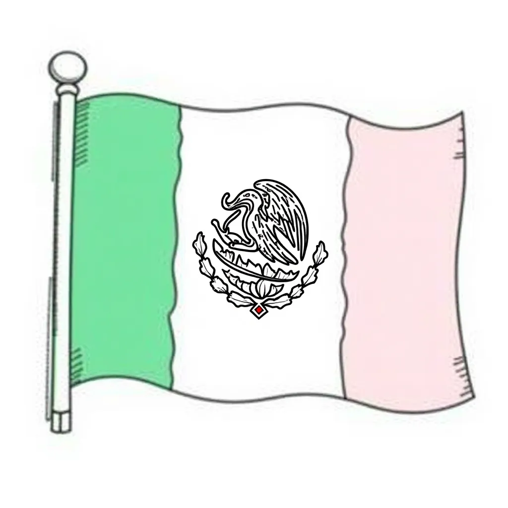 Mexican Flag Basic صفحات التلوين