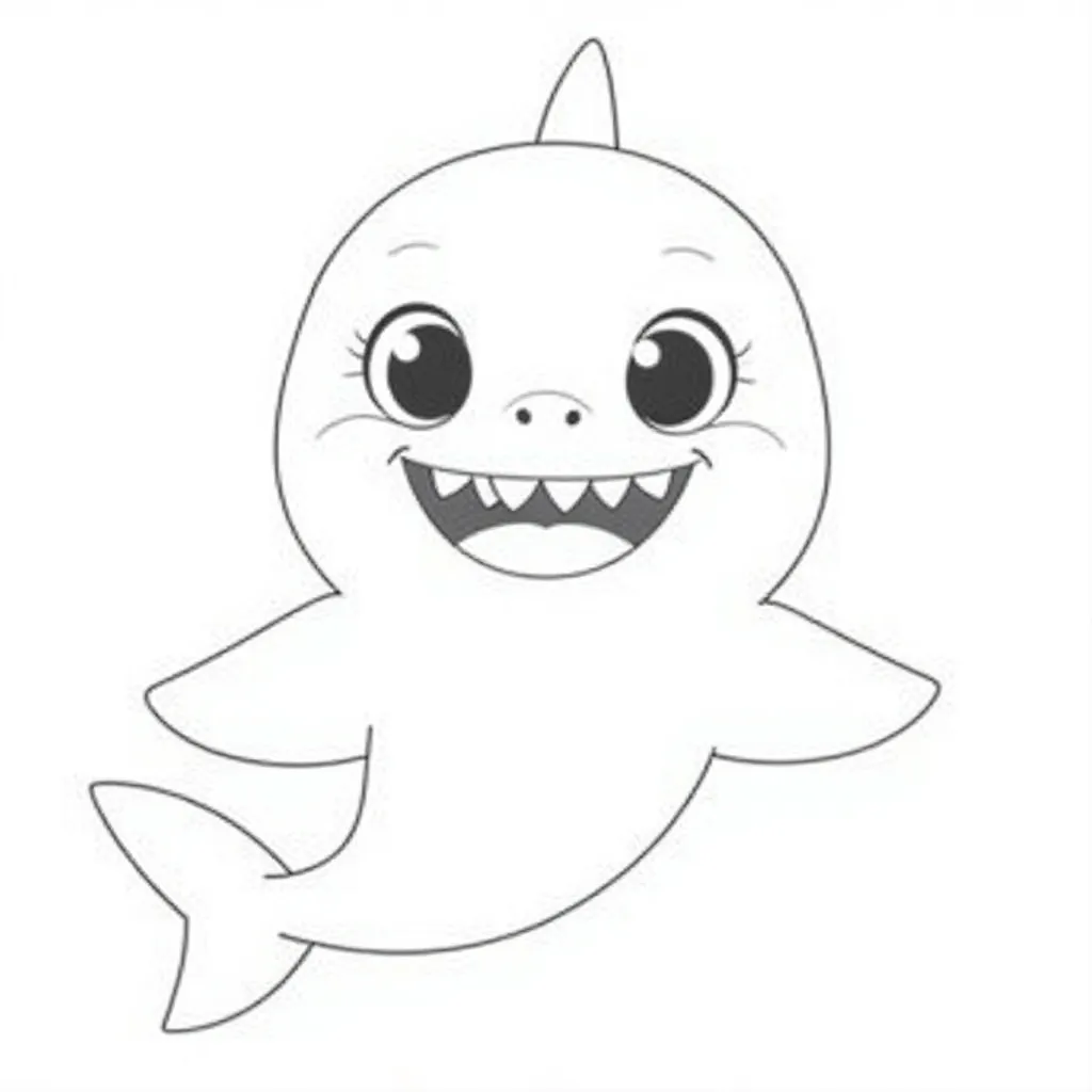  Baby Shark Smiling صفحات التلوين